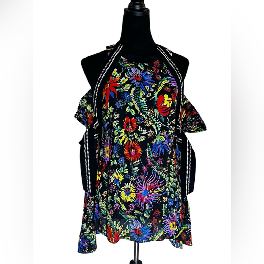 Designer Phillip Lim floral blouse cold shoulder from Saks